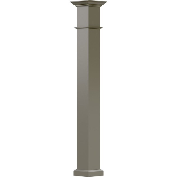 Ekena Millwork 9" x 8' Endura-Aluminum Wellington Style Column, Square Shaft For Post Wrap Installation Non-Tapered EA0908INPSGWEWE - main